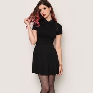 Gypsy Warrior Wednesday Addams Black Collar Mini Dress